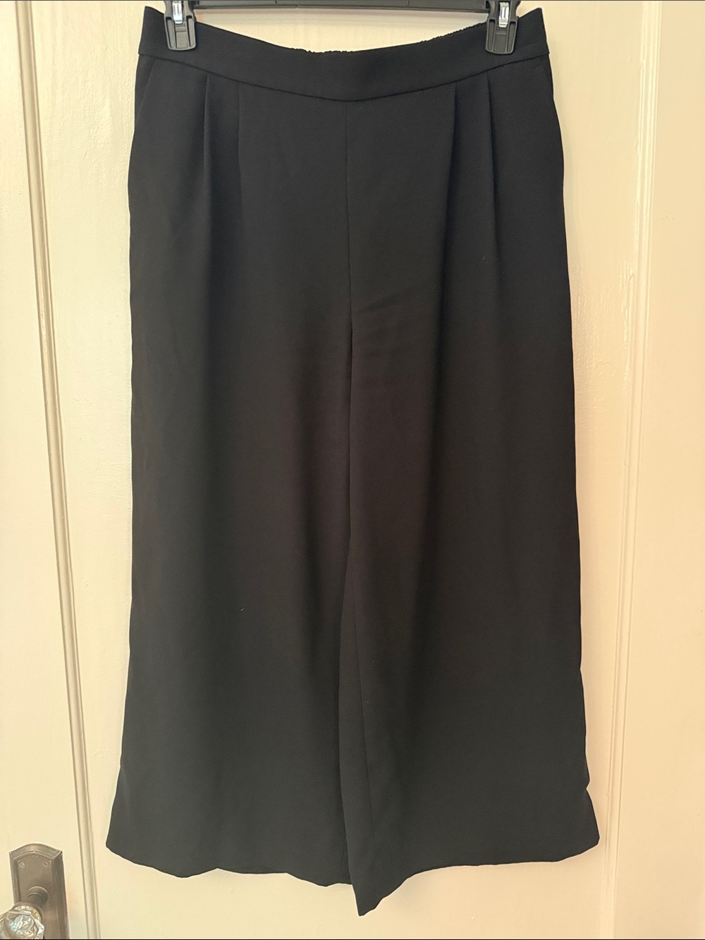 J. Crew Black wide leg capri